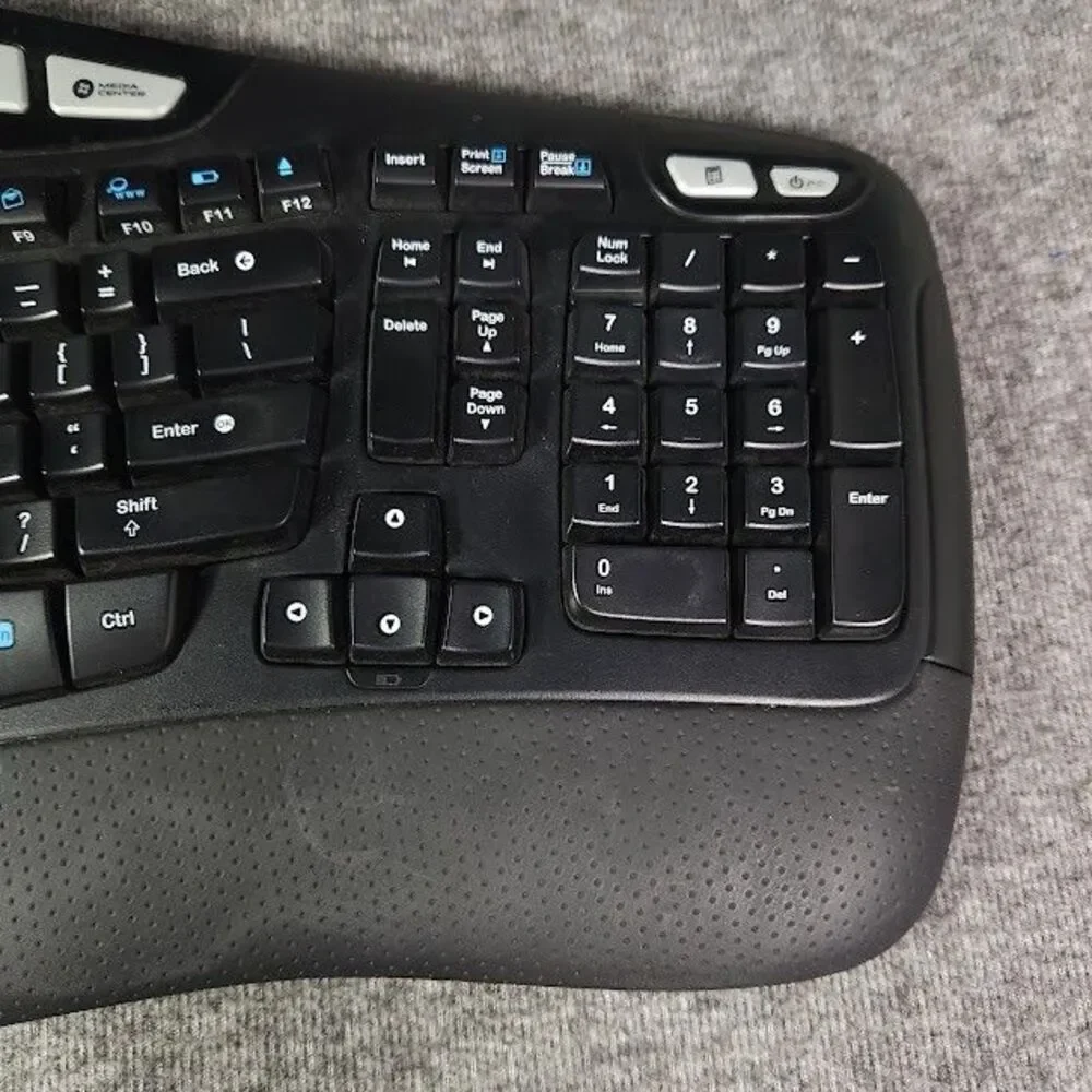 Logitech K350 Wireless Wave Ergonomic Keyboard Black with USB Dongle Tested
